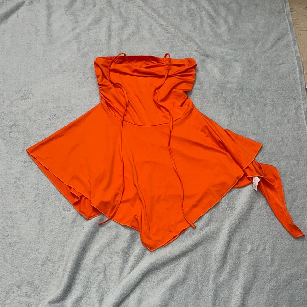 SHEIN 0XL-Bright Orange Sleeveless Top